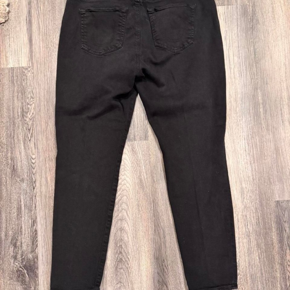 True Religion "Jennie" Black Mid-Rise Curvy‎ Skinny Jeans Size 34